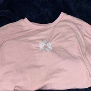 Pink Floral Embroidered Women's Top